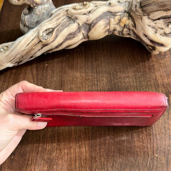 Harvey Nichols Knightsbridge London Red Leather Ladies Wallet - Picture 7 of 13